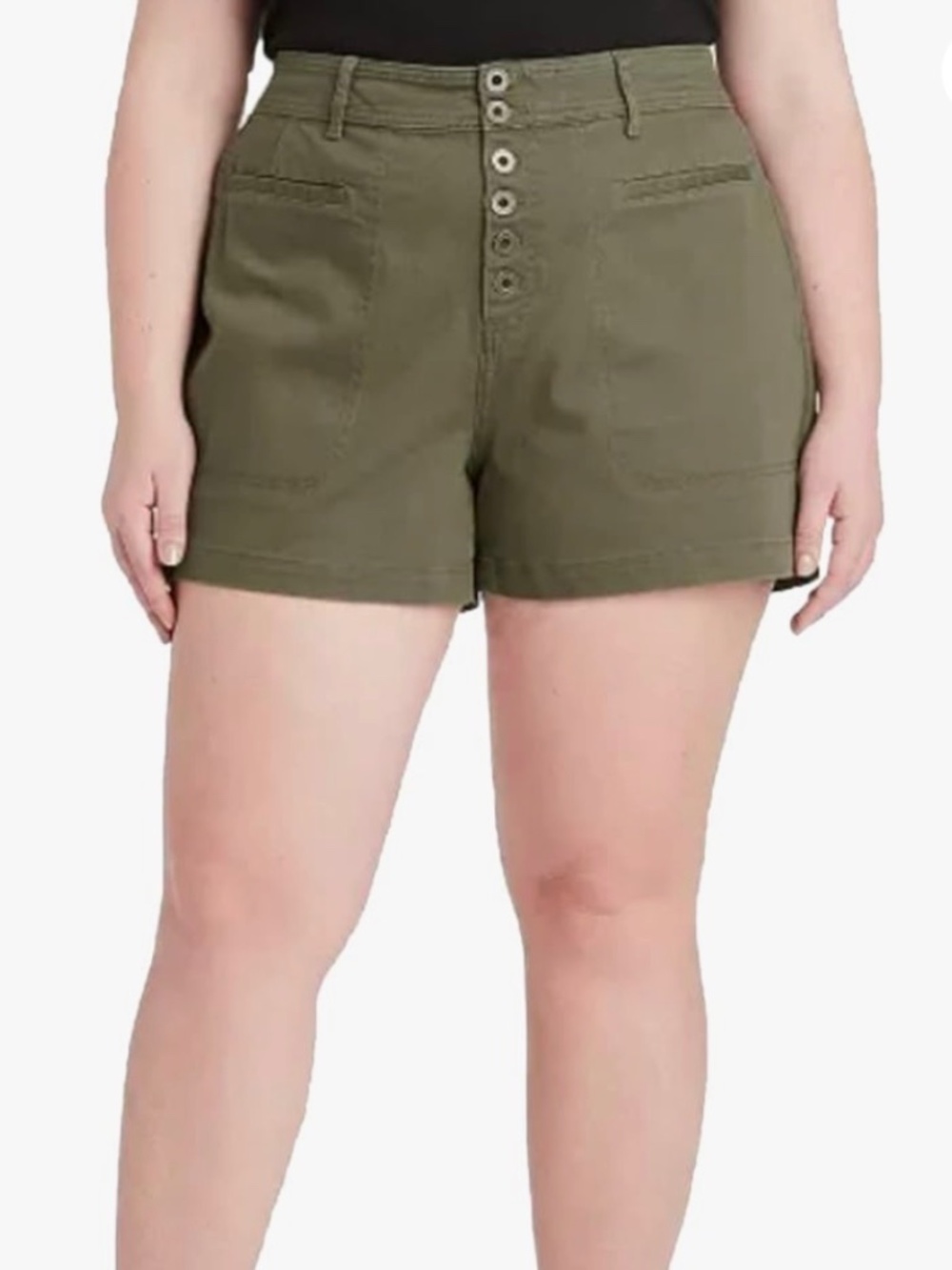 Ava & Viv high rise olive shorts, 4” inseam, plus size 26W, NWT